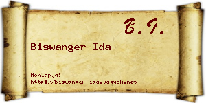 Biswanger Ida névjegykártya